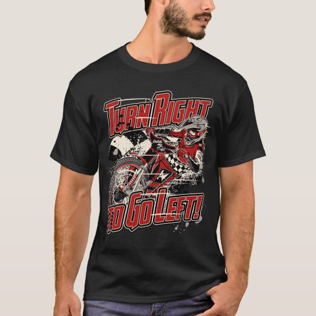 Vrid Höger till Go Lämnat! - Red - Speedway Bike T Shirt (Framsida)