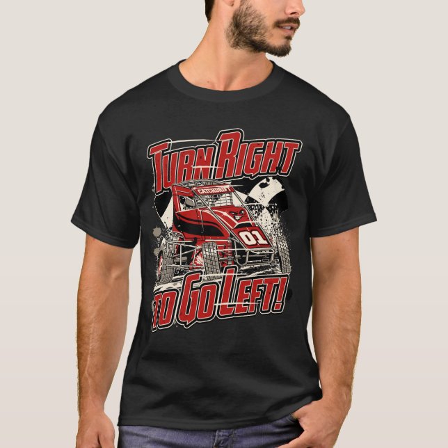 Vrid Höger till Go Lämnat! - Röd - Wingless Racer T Shirt (Framsida)