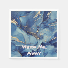 Vrid mig bort från Blue Marble Monogrammed | Pappersservett