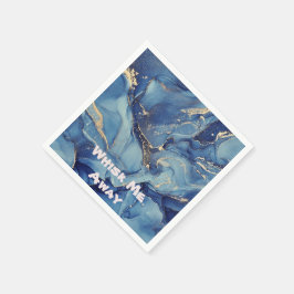 Vrid mig bort från Blue Marble Monogrammed | Pappersservett