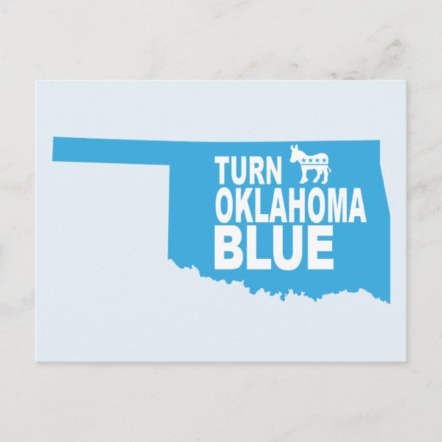 Vrid Oklahoma Blue vycard | Röststatsdemokrat Vykort (Framsida)