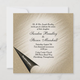 Vrid sidans inbjudan till bröllopsinbjudan mot Gul