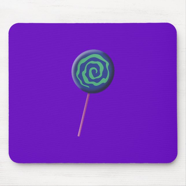 Vriden blå lollipop med lime musmatta (Framsidan)