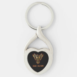 Vriden hjärtnyckelring för Phoenix Twisted Heart Silverfärgad Nyckelring