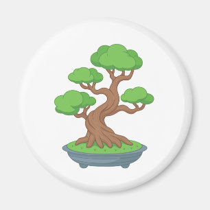Vriden japansk bonsai-träd magnet
