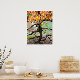 Vriden japansk lönn på hösten poster