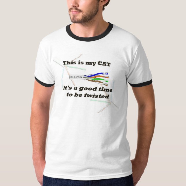 vriden katt t-shirt (Framsida)