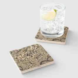 Vriden med en mörkbeige ton, spegel stenunderlägg