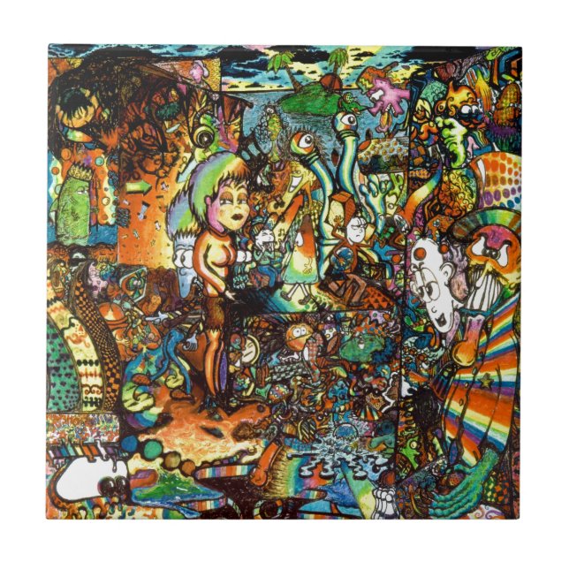 Vriden Psychedelic konst för E Kakelplatta (Framsidan)