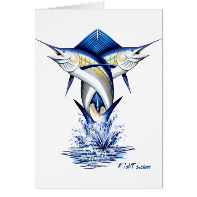 Vridet hoppa för Marlins Hälsningskort (Framsidan)