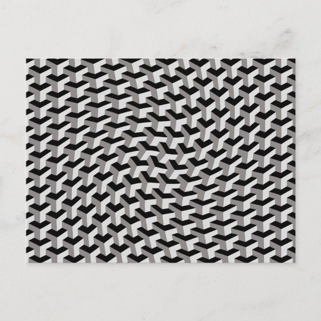 Vridna Geometriska Kuber Illusions vykort (Framsida)