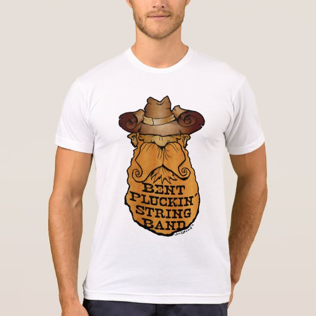 Vridna Pluckin stränger musikbandet Merch Tee (Framsida)