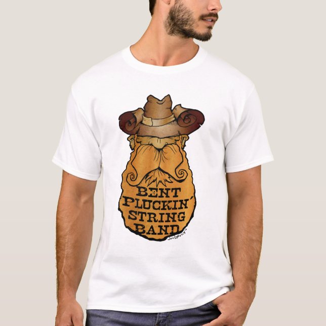 Vridna Pluckin stränger musikbandet Merch Tee (Framsida)
