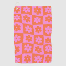 Vridna rutiga retroblommor rosa orange