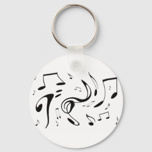 Vridning av musik noter Keychain Nyckelring