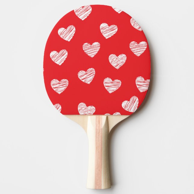 Vriendschap, liefde Valentijnsdag met hartjes. Pingisracket (Framsidan)