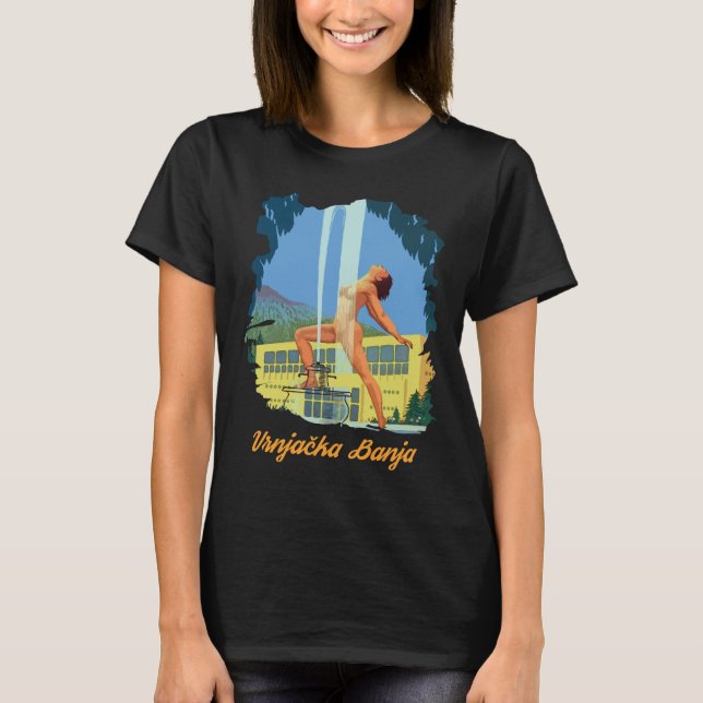 Vrnjacka Banja Serbien Spa Blå Resa T Shirt (Framsida)