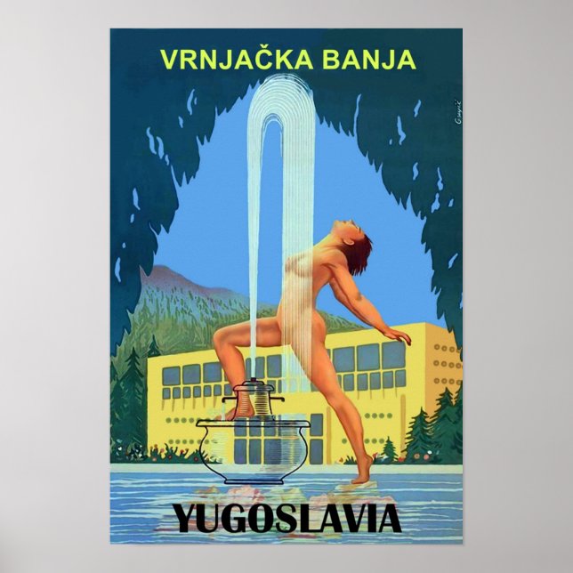 Vrnjacka Banja Yugoslavia old vintage travel Poster (Framsidan)