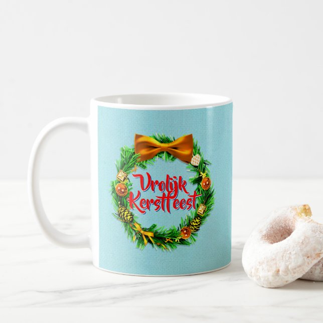 Vrolijk Kerstfest Dutch God jul Kaffemugg (Med munk)