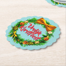 Vrolijk Kerstfest Dutch God jul Underlägg Papper