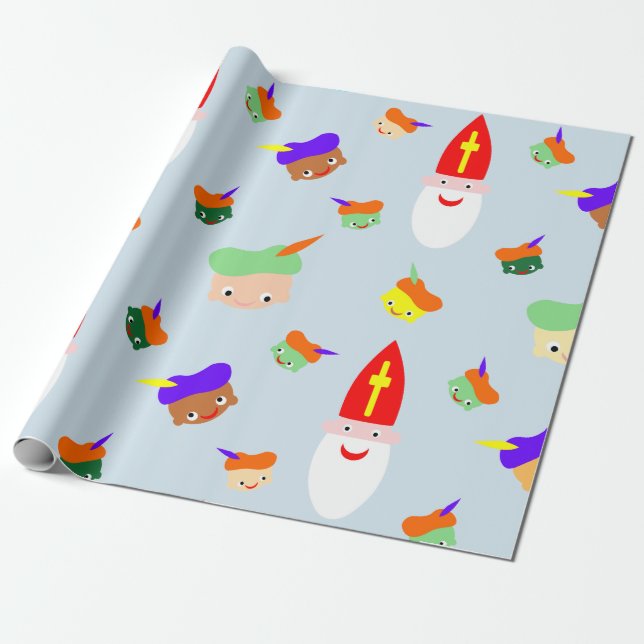 Vrolijk Sinterklaas pakpapier Presentpapper (Utrullad)