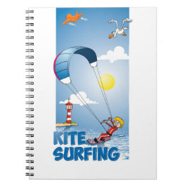 Vrolijke Kite surfing. Anteckningsbok