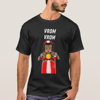 Vrom Vrom Galen Katt Motorcykel Racing Cool Katt T Shirt
