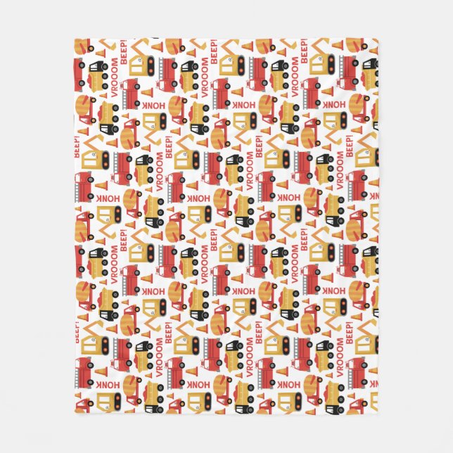 Vroom Honk Beep! Lastbilar Fleecefilt (Framsidan)