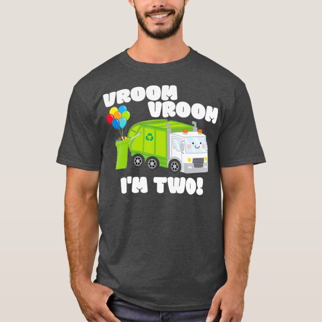 Vroom Vroom 2 2 Yrs Old Birthday Boy Sopor T Shirt (Framsida)