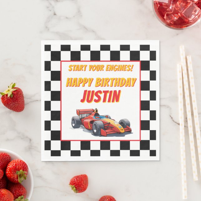 Vroom Vroom Racing Biltemadagsfest Pappersservett (Insitu)