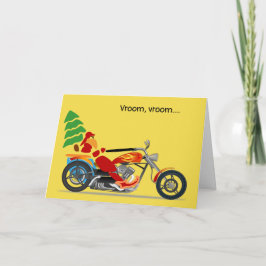"Vroom vroom" rusa hela vägen julkortet Helgkort
