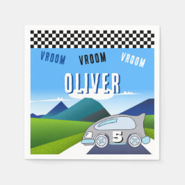 Vroom Vroom Tävla Car Road Boy Birthday Pappersservett