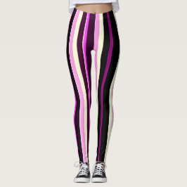 Vrtical Linjer Black Rosa Amou Isometric Mönster Leggings