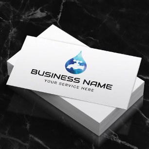 VS-Logotyp, Blue Vatten Drop Visitkort