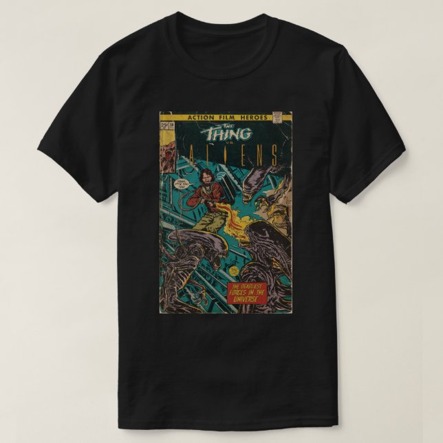 vs. tecknad av konst i fläkt t shirt (Design framsida)