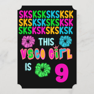 VSCO Girl Födelsedagsfest Inbjudningar