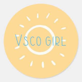 vsco girl runt klistermärke