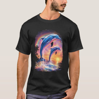 vSymphony Delfin Meme Regnbåge Solnedgång Ocean Ma T Shirt