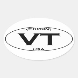 VT - Vermont USA Oval Logotyp Ovalt Klistermärke