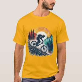 VTT Vintage en Montagne – Design Rétro Cyclisme T Shirt