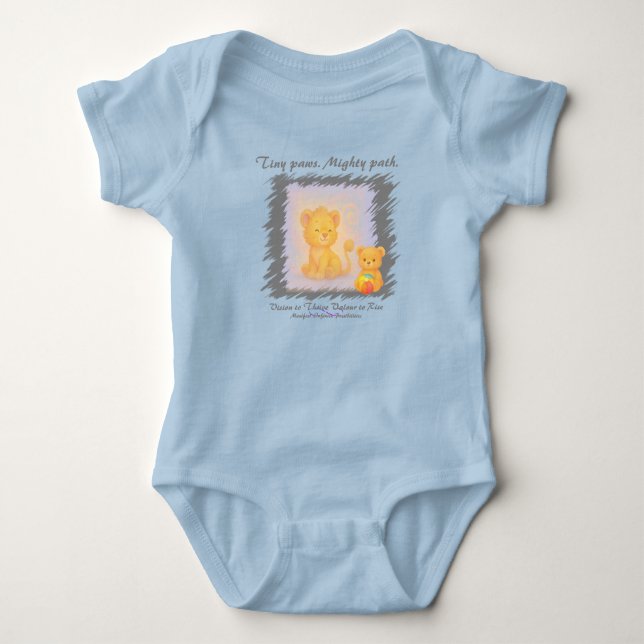 VTVR-TINYPAWS1-BB - Baby Overall T Shirt (Framsida)
