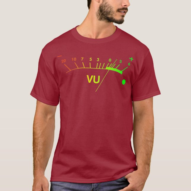 VU Meter dB DJ T-Shirt (Framsida)