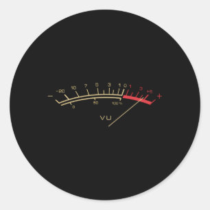 Vu Meter Hi-Fi Stereo Music Runt Klistermärke