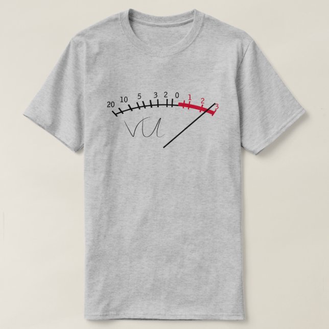 VU Meter Ljud Level Studio T Shirt (Design framsida)
