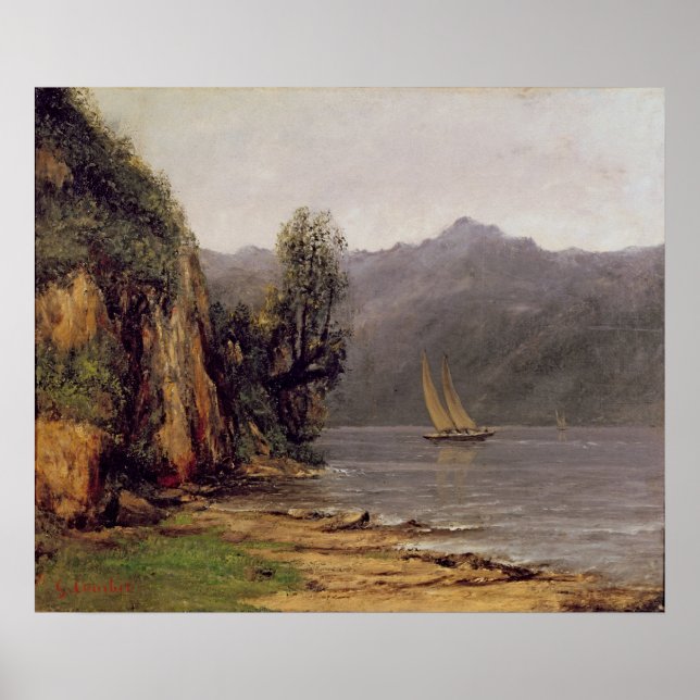 Vue du Lac Leman, 1873-77 Poster (Framsidan)