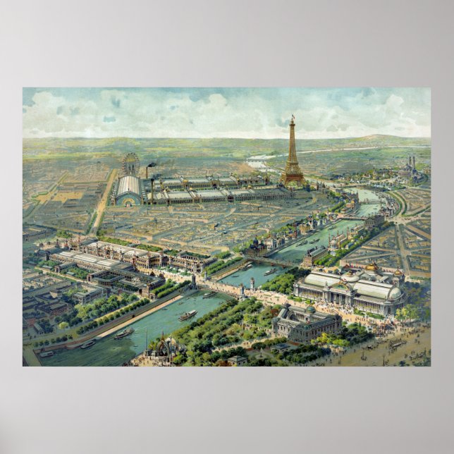 Vue panoramique de l'exposition universelle 1900 poster (Framsidan)