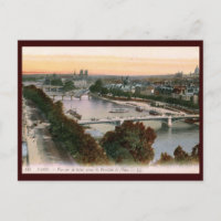 Vue sur la Seine, Paris, Frankrike Vintage