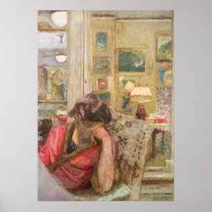 Vuillard, kvinnor som läser tidningar, kvällar, ko poster