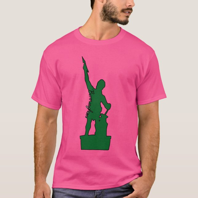 Vulcan Birmingham Alabama Green T Shirt (Framsida)