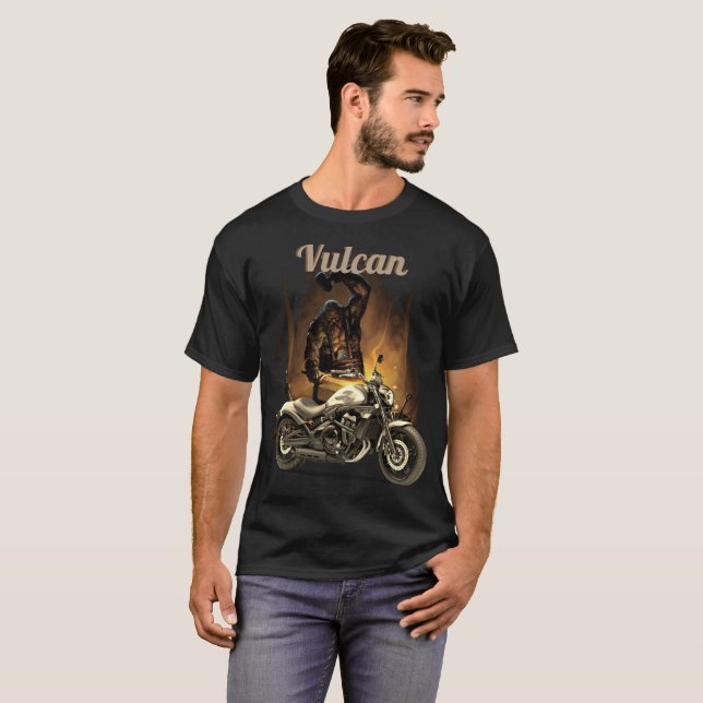 Vulcan förfalskaremotorcykeldesignen tee (Hel framsida)